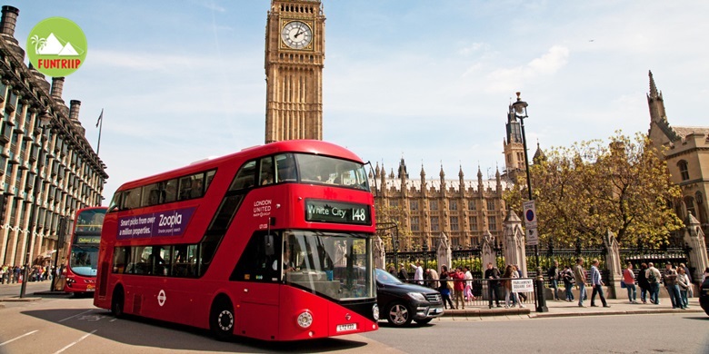 Đi xe buýt 2 tầng màu đỏ sẽ là kỷ niệm khó quên trong chuyến du lịch tự túc nước Anh.